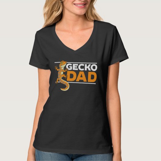 Gecko Dad Reptile Leopard Gecko  Lizard T-shirt (Voorkant)