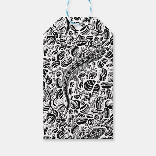 Gecko en keibels cadeaulabel (Voorkant)