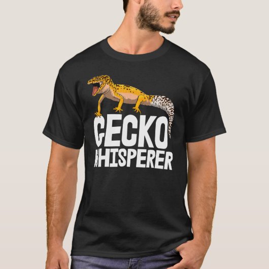 Gecko fluisteraar Funny Gecko reptiel mannen T-shirt (Voorkant)