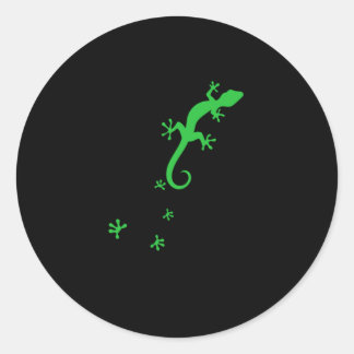 Gecko Footprint Reptiel Reptielen Lizard Pet Gift Ronde Sticker