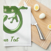 Gecko Hagedis Ontwerp Theedoek (Quarter Fold)