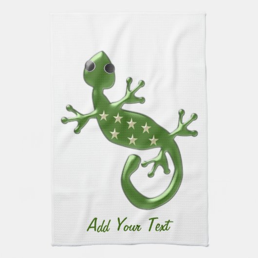 Gecko Hagedis Ontwerp Theedoek (Verticaal)