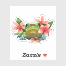 Gecko in de Plumeria Sticker