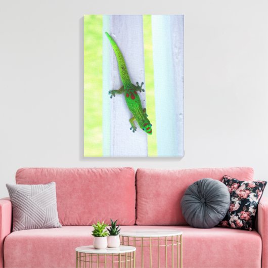 Gecko in Hawaï - Verticaal Canvas (Insitu (Woonkamer))
