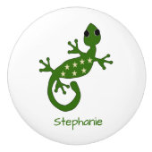 Gecko Lizard Design Personalised Keramische Knop (Voorkant)