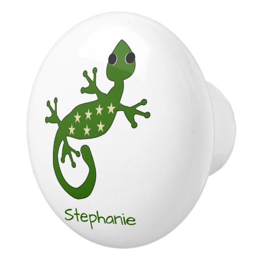 Gecko Lizard Design Personalised Keramische Knop (Rechts)