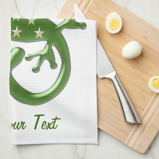 Gecko Lizard Design Theedoek (Quarter Fold)