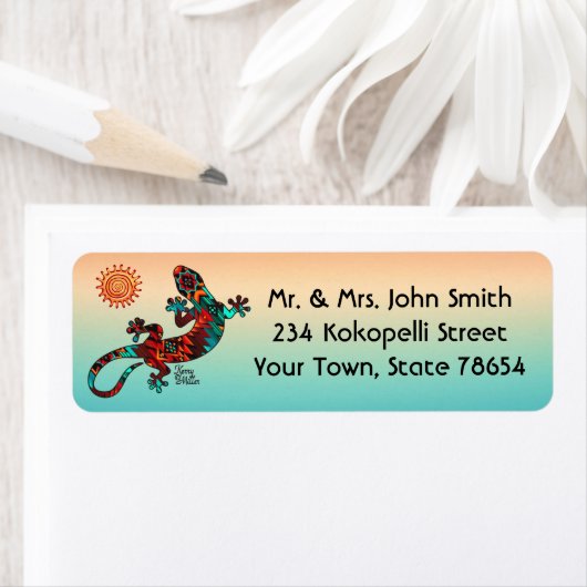 Gecko Lizard en Sun Label (Insitu)