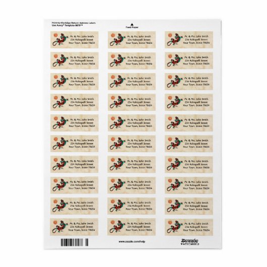 Gecko Lizard en Sun Label (Full Sheet)