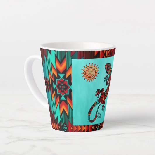 Gecko Lizard en Sun Latte Mok (Linkerhoek)
