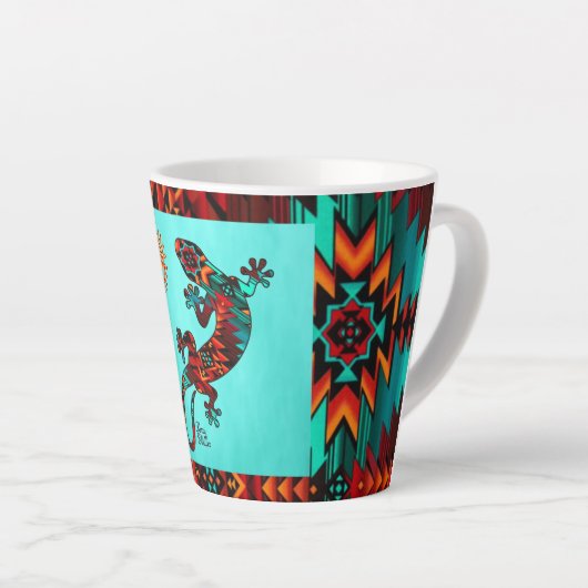 Gecko Lizard en Sun Latte Mok (Rechterhoek)