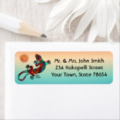 Gecko Lizard Et Sun Étiquette (En situation)