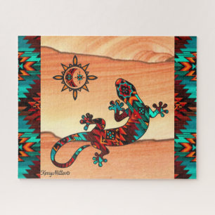Gecko Lizard Et Sun Jigsaw Puzzle Puzzle