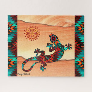Gecko Lizard Et Sun Jigsaw Puzzle Puzzle
