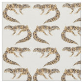 Gecko Lizard Fabric Stof (Close Up)