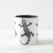 GECKO LIZARD ILLUSTRATION IN ZWARTE EN WITTE MOK (Midden)