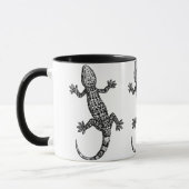 GECKO LIZARD ILLUSTRATION IN ZWARTE EN WITTE MOK (Links)