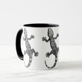 GECKO LIZARD ILLUSTRATION IN ZWARTE EN WITTE MOK (Voorkant links)