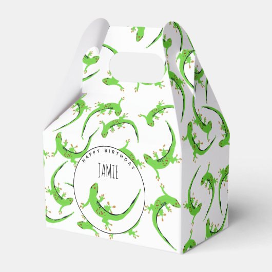 Gecko Lizard Reptile Birthday Party Bedankdoosjes (Voorkant Zijde)