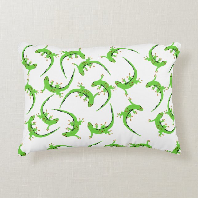 Gecko Lizard Reptile Pattern Accent Kussen (Voorkant)