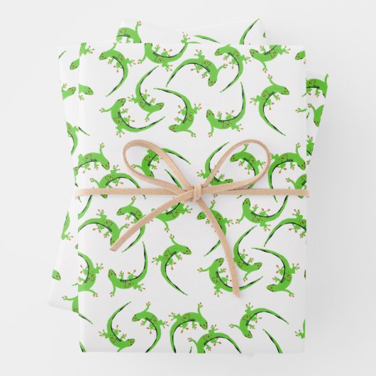 Gecko Lizard Reptile Pattern Inpakpapier Vel (In situ)