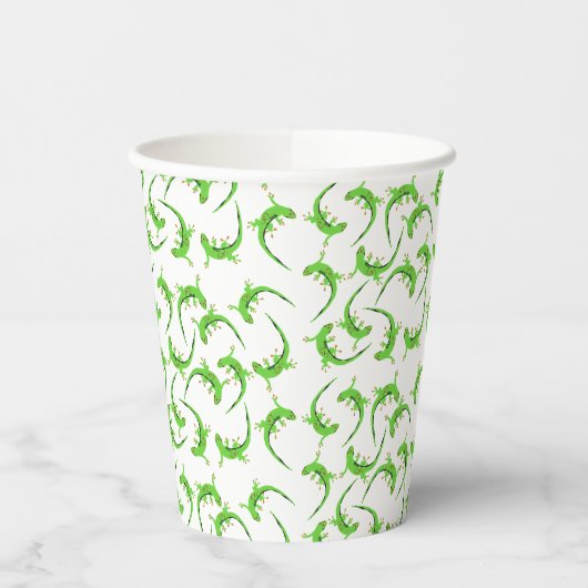Gecko Lizard Reptile Pattern Papieren Bekers (Links)