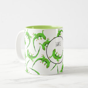 Gecko Lizard Reptile Pattern Tweekleurige Koffiemok