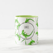 Gecko Lizard Reptile Pattern Tweekleurige Koffiemok (Center)