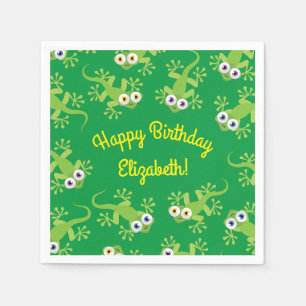 Gecko Lizards Birthday Party Cute Kinder Servet