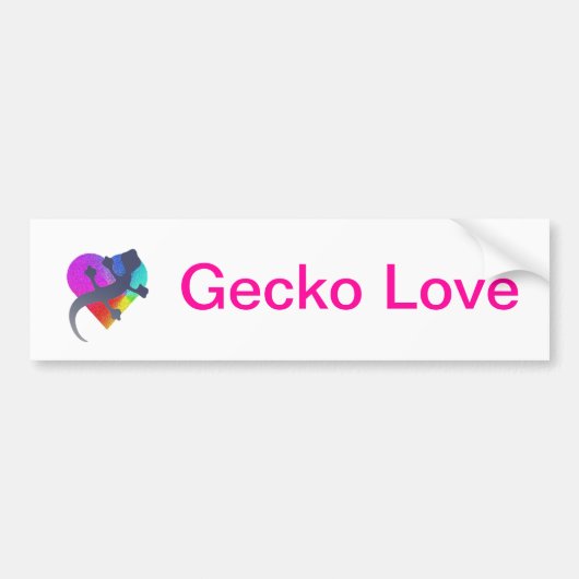 Gecko Love Bumpersticker (Voorkant)