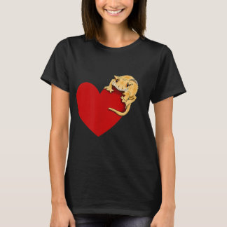 Gecko Love Crested Gecko Lover Gecko Heart Cute Cr T-shirt