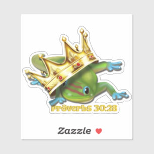 Gecko met kroon— Spreuken Sticker