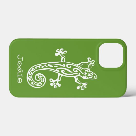 Gecko reptiel, witte & groene naamdoos Case-Mate iPhone case (Achterkant (horizontaal))
