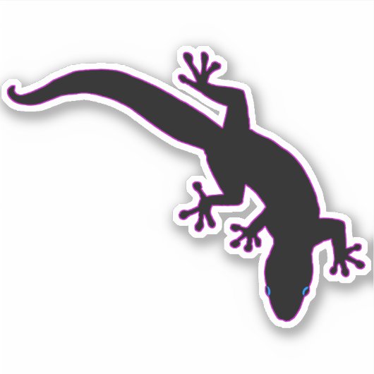 GECKO roze omlijn Sticker (Voorkant)