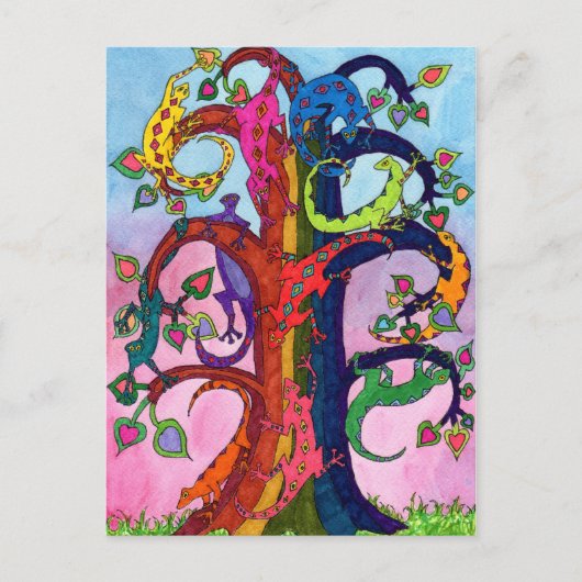 Gecko Tree of Life Briefkaart (Voorkant)