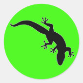 GECKO White Outline Ronde Sticker (Voorkant)