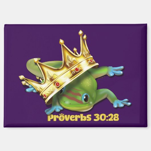 Gecko with crown—Proverbs Magneet (Voorkant)