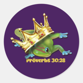 Gecko with crown—Proverbs Ronde Sticker