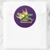 Gecko with crown—Proverbs Ronde Sticker (Tas)