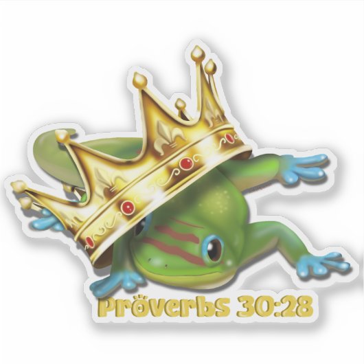 Gecko with crown—Proverbs Sticker (Voorkant)