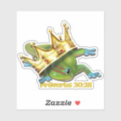 Gecko with crown—Proverbs Sticker (Vel)