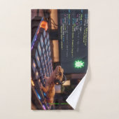 GeckoDev // Serviette de programmeur cyberpunk per (Serviette à main)