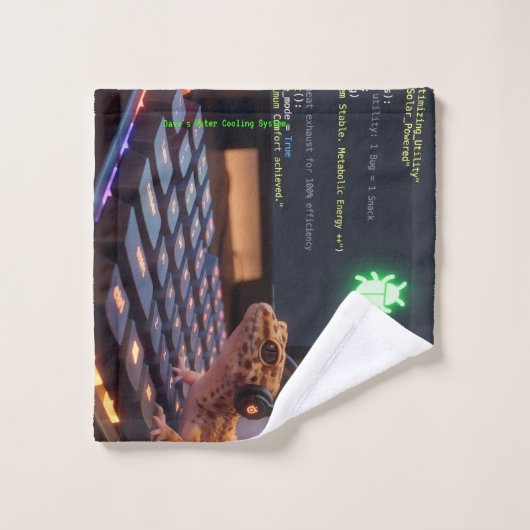 GeckoDev // Serviette de programmeur cyberpunk per (Gant de toilette)