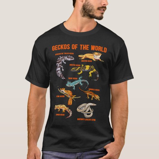 Geckos Animals of the World Crested Leopard Gecko T-shirt (Voorkant)