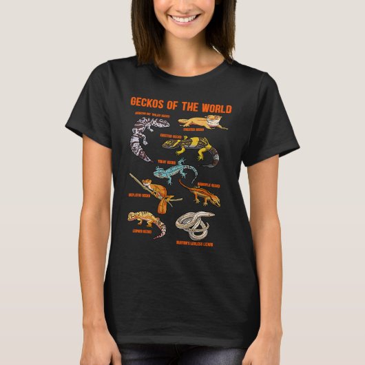 Geckos Animals of the World Crested Leopard Gecko T-shirt (Voorkant)