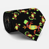 Geckos bold print necktie stropdas (Opgerold)