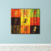 Geckos colorés - Toile enveloppée (Insitu (Plancher de Bois))