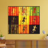 Geckos colorés - Toile enveloppée (Insitu(Salon))