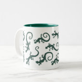 geckos_EMERALD_mok Tweekleurige Koffiemok (Voorkant links)