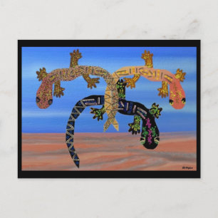 Geckos in de Valley of Fire Briefkaart